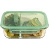 Pyrex Snapware® MealBox™ 5.8-cup Divided Glass Food Storage Container with Blue Lid