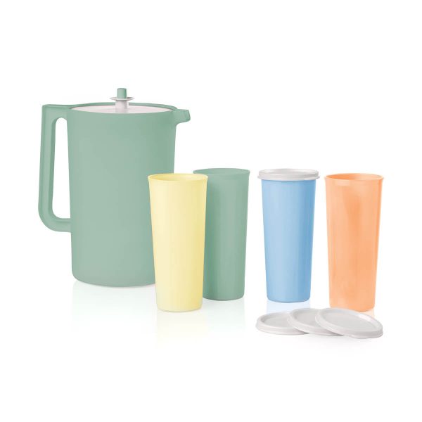 Tupper Ware Classic Sheer® Pitcher & Tumbler Set (Dreamy Pastels)